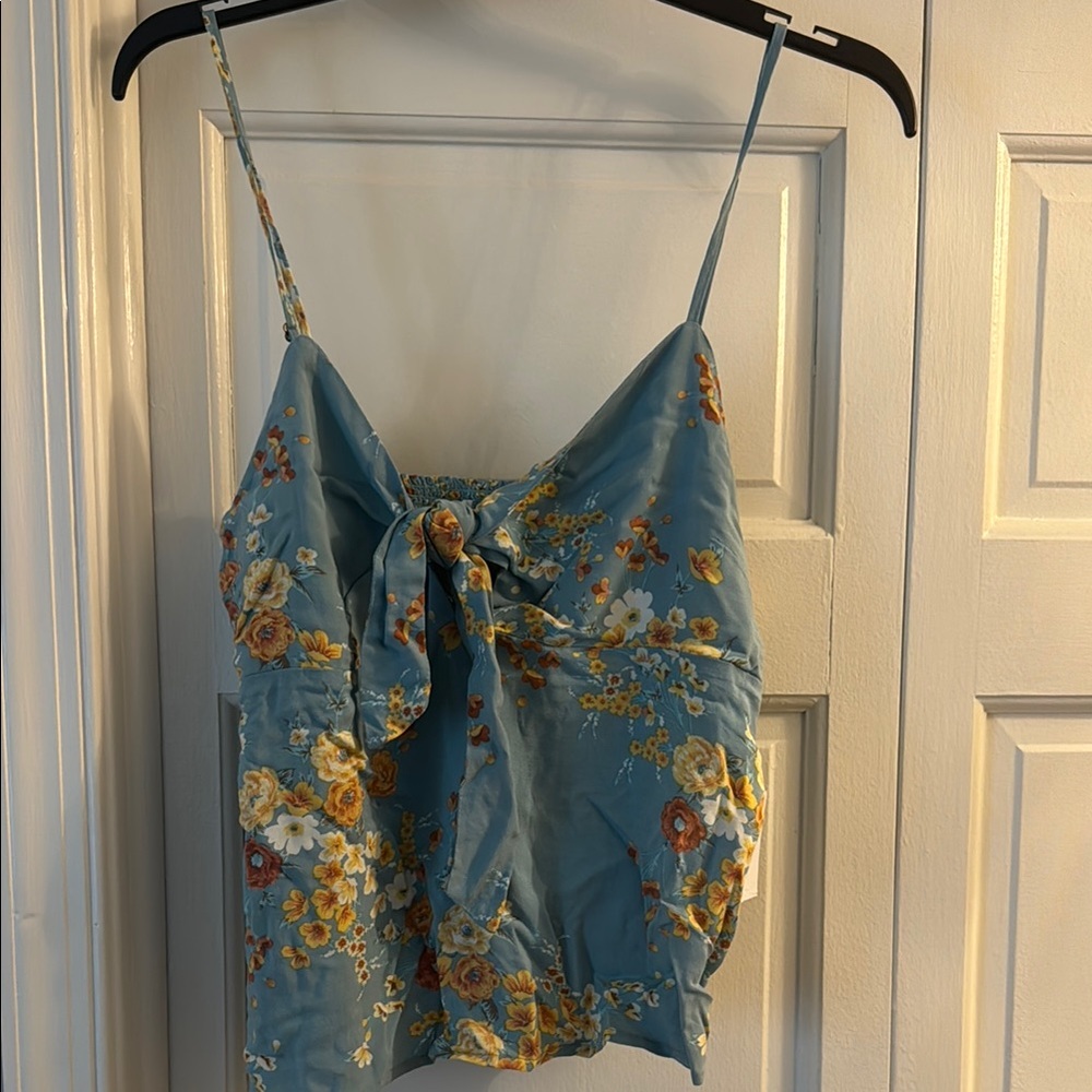 O'Neill Blue Yellow Spaghetti Strap Camisole
